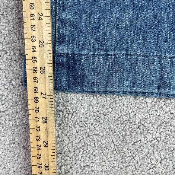 J. Crew Jeans Women's 33 Tall Blue Crop Straight High Rise Denim Belted - Picture 9 of 11